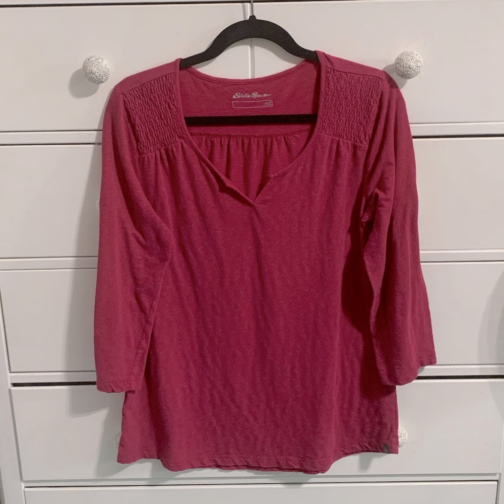 Eddie Bauer Smocked Blouse